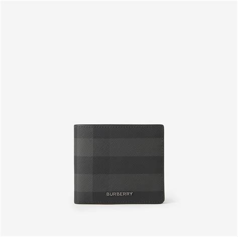 trench leather bifold wallet burberry|Check Bifold Wallet in Charcoal .